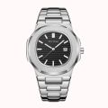 Men Fashion Watch Stainless Steel Nautilus Analog Quartz Wristwatch Luminous Hand Waterproof Auto Date Clock Relogio Gifts. 