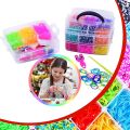 Rubber Bands DIY Weaving Tool Box Creative Set Elastic Silicone Bracelet Kit Kids Toys for Children Girls Gift.