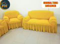 Sofa Cover 3 +1+1 = 5 Seater Stitched Spandex Fabric - sofa cover marron.