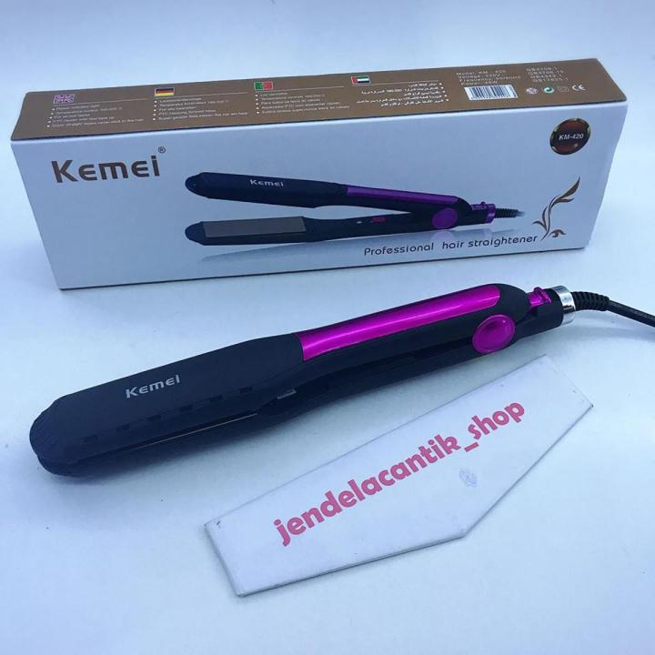 Kemei Km-420 Professional Hair Straightener 40W - Pink