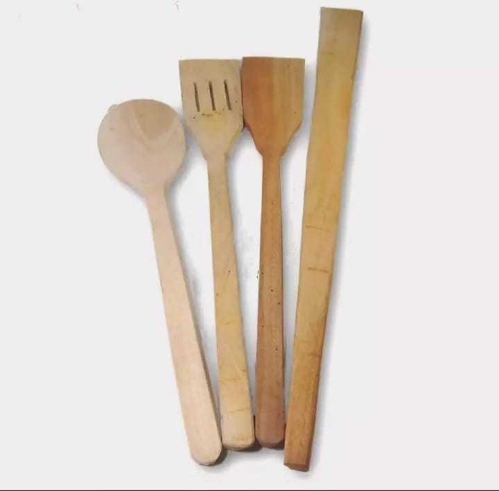 Wooden Kitchen Equipment 4 Piece Combo Set