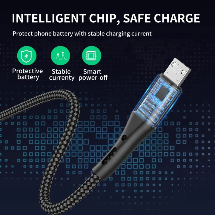 USLION%203A%202M%20(2%20Meter)%20Micro%20USB%20Cable%20Fast%20Charge%20USB%20Data%20Cable%20Cord%20for%20Android%20Phone%20and%20other%20Devices%20USB%20Data%20Cable%20-%20Image%207