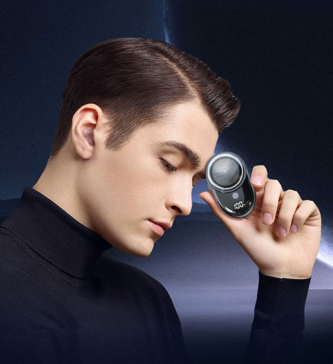 ABS Portable Electric Shaver Quick Charging -powered Handheld Pocket Razor USB-C Rechargeable LCD Display Mini Shaver for