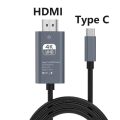 Type C To 4K 30Hz HDMI-Compatible Adapter Cable Phone Monitor Screen HDTV Adapter Cable Computer Video Same Screen HDMI Cable. 