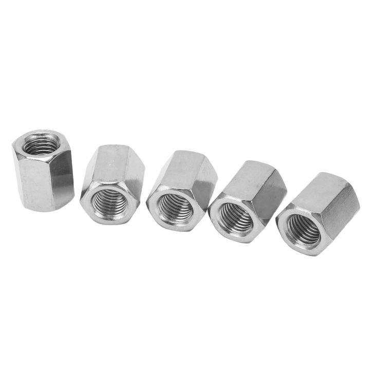 M16 Hex Coupling Nut, 6 Sides Rustproof Portable Coupling Nut Set Silver for Threaded Rods
