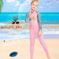 【In-Stock】 Yoomee One-piece Kids Wetsuit Swimsuit Children Sunscreen UPF50+ Swim Suit Long Sleeve Swimwear Swimsuit for Girls. 