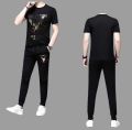 New Stylist Printed Cotton Half Sleeve T-Shirt & Full Pant ( Combo Set ) For Men.