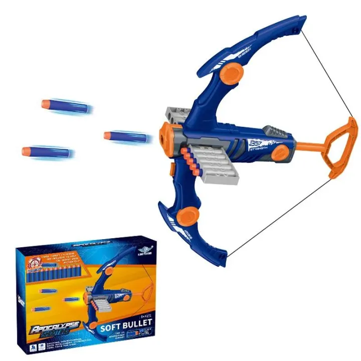 Outdoor Game Safety Soft Launcher Children Bow and Arrow Model Toy 12 Continuous Launcher Fun Crossbow