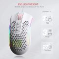 Redragon M808 Storm Lightweight RGB Gaming Mouse, 85g Ultralight Honeycomb Shell - 12,400 DPI Optical Sensor - 7 Programmable Buttons - Precise Registration - Super-Lite Cable - White. 