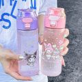 1pc 550ml/18.6oz Cartoon sanrio Flip Top Water Bottle With Filter, For Outdoor Sports, Fitness, Travel, Kuromi, Melody Style. 