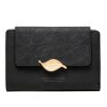 New Women Nubuck leather Leaf Medium Design Wallet Female Coin Purse Purse High Capacity Card Holders Wallets. 