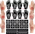 6pcs Bridal Mehedi Stickers tatoo for Bride- Mehedi Art hand template design random design. 