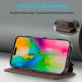 (New) For iPhone 16 Pro Max LC.IMEEKE Hon Ancient Series Flip Leather Phone Case.