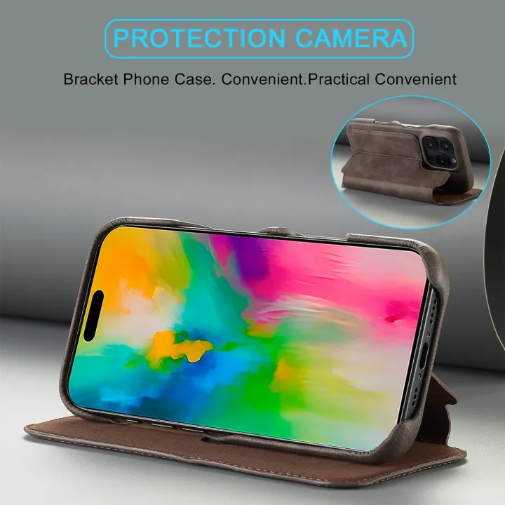 (New)%20For%20iPhone%2016%20Pro%20Max%20LC.IMEEKE%20Hon%20Ancient%20Series%20Flip%20Leather%20Phone%20Case%20-%20Image%204