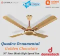 Orient Quadro Ornamental 56" Ceiling Fan (Golden Chocolate).