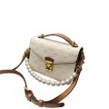 2021 High Quality Woman Embossing Much Interlayer Handbag Messenger Girl Purses Ladies Bag with Pearl Strap. 