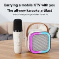 Bluetooth-Compatible 5.3 RGB Multi-Colors Speaker with Wireless Mic Mini Home Theater Speakers Adjustable LED Lights. 