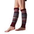 Women Striped Knitted Leg Warmers Winter Footless Knee High Fashion Boot Socks. 