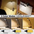 Dual Heads 14 LED Touch Control Reading Light with 3 Colors 8 Brightness USB Rechargeable Eye Care Book Light Clip on Book/Desk.