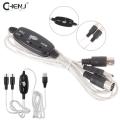 Audio Cable Keyboard To PC USB MIDI Cable Converter PC To Music Keyboard Cord USB IN-OUT MIDI Interface Adapter Accessories. 