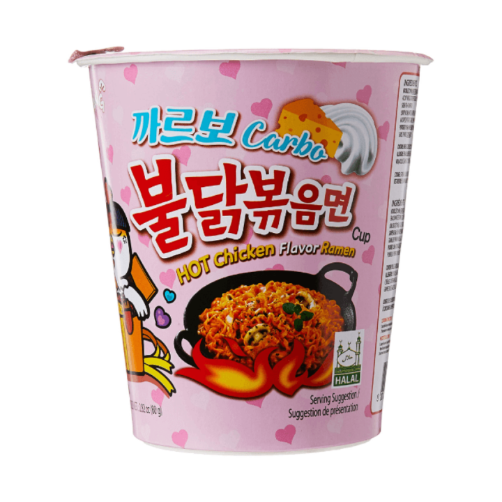 Samyang Buldak Carbo Hot Chicken Flavor Ramen Cup Cheesy Instant Noodles 80g