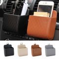 Car Storage Bag Hanging Storage Box PU Leather Storage Box Car Sundries Box Auto Vent Outlet Trash Interior Accessories.