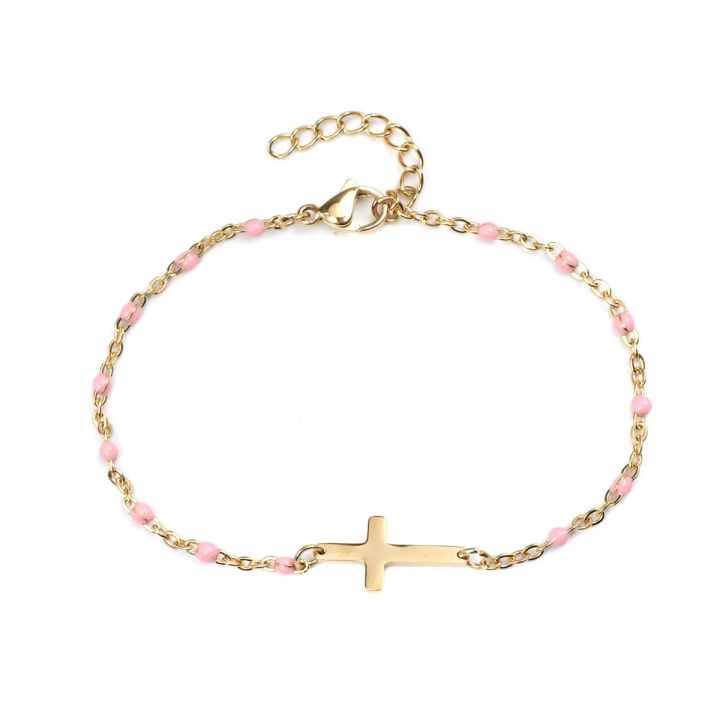 Religious%20Stainless%20Steel%20Cross%20Charms%20Bracelets%20Women%20Girls%20Gold%20Color%20Metal%20Link%20Chains%20Party%20Club%20Jewelry%20Gifts,18cm%20Long%20-%20Image%206