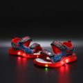 Disney Marvel Boys Girls Spider-Man Princess Led Light Up Luminous Sports Sandals Summer Kids Sandals Non-slip Toddler Shoes.