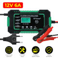 Universal LCD Display Quick Charge Car Battery Charger For Auto Moto Wet Dry Lead Acid AGM Gel Power Pulse Repair 12V 6A. 