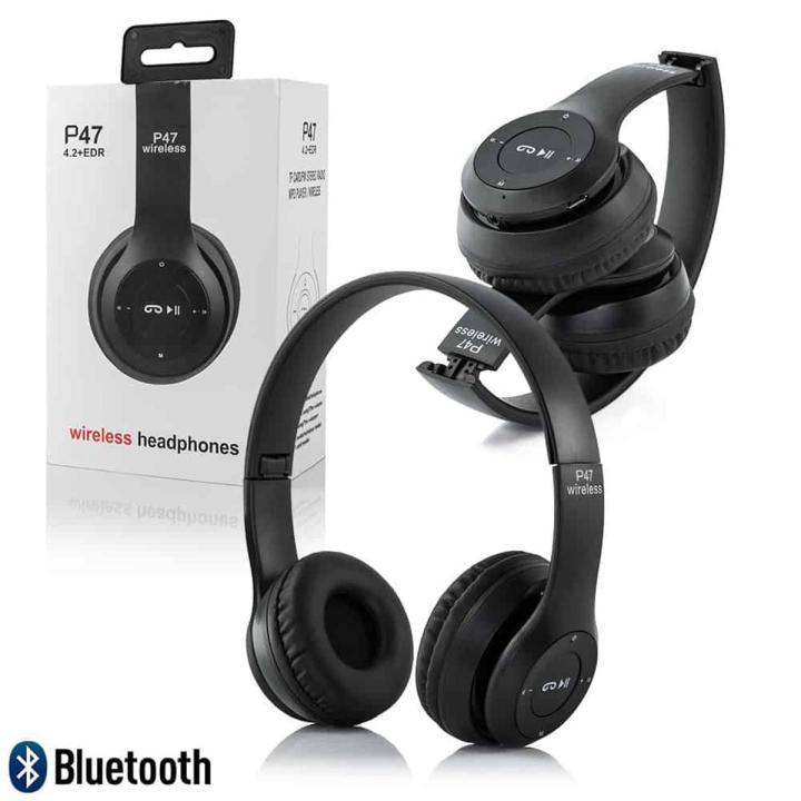 P47 Wireless Headphone Bluetooth 5.0 Earphone Foldable Bass Helmet Support TF-Card For PS4, Phone, PC With Mic Headsets Gift P47 Wireless Bluetooth Headphone Earphone with SD Card Slot P47 Headband Foldable Stereo Bluetooth Headphones Wireless Headset
