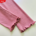 Toddler Girls Cotton Ribbed Lettuce Cuff Full Length Leggings From Levin. 