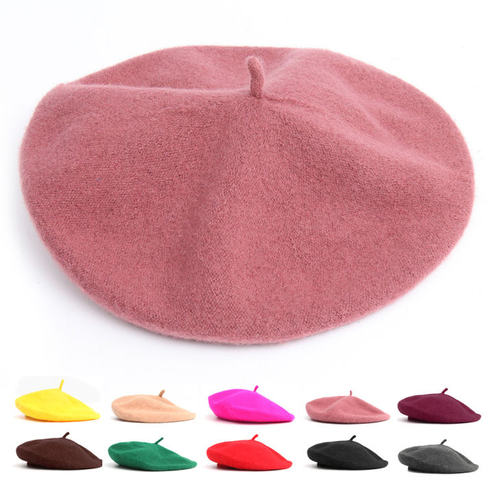 Women%20Soft%20Beret%20Thick%20Fabric%20Winter%20Plush%20Warm%20Hat%20Elegant%20Fashion%20Girl%20Lady%20Multi-colored%20Hat%201Pcs%20-%20Image%204