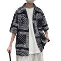 Bandana Shirt Men Women Streetwear Shirt Paisley Shirts Hip Hop Short Sleeve Shirt Beach Male Clothing Harajuku 2022 Summer.