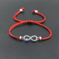 BPPCCR Cubic Zirconia Digital 8 Infinity Lucky Red Rope Thread String Charm Bracelets For Women Evil eye Pulseira Lovers Gifts. 