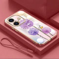 [Free Lanyard] OPPO A3x A3 Luxury Dandelion Flower Casing Square Edges Plating Back TPU Soft Case Cover. 