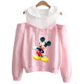 Off-shoulder Hoodie Sexy Women Fashion Sweatshirt Pullovers ( Queen). 