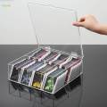 Transparent Storage Bin Box 8 Compartments Sugar Packets Coffee Packets Hinge Lid Tea Bag Organizer for Kitchen Cabinets Pantry Countertops.