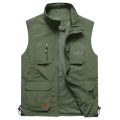 FGKKS Men Mesh Vest Multi Pocket Quick Dry Sleeveless Jacket Reporter Loose Outdoor Casual Thin Fishing Vests Waistcoat Male. 