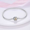 Bracelet Silver 925 Original 17-20CM Star Moon Sun Four Leaf Clover Green Zircon Bracelets Fit DIY Charms Birthday Jewelry Gifts.