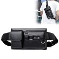 Men's Waist Bag PU Leather Bag Crossbody Chest Bag for Men. 
