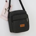 Thickened Canvas Unisex Crossbody Bag Ticket Collection Wallet Business Bag Shoulder Purse Bag for Men. 