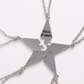 5-piece Fashion Men And Women Necklace Creative Stitching Five-pointed Star Alloy Pendant Best Friend Friendship Jewelry Gifts.