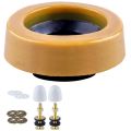 Toilet Wax Ring Kit for Floor Outlet Toilets New Install or Re-seat Include Closet Bolts,Bolt Caps,Flange and Washers.