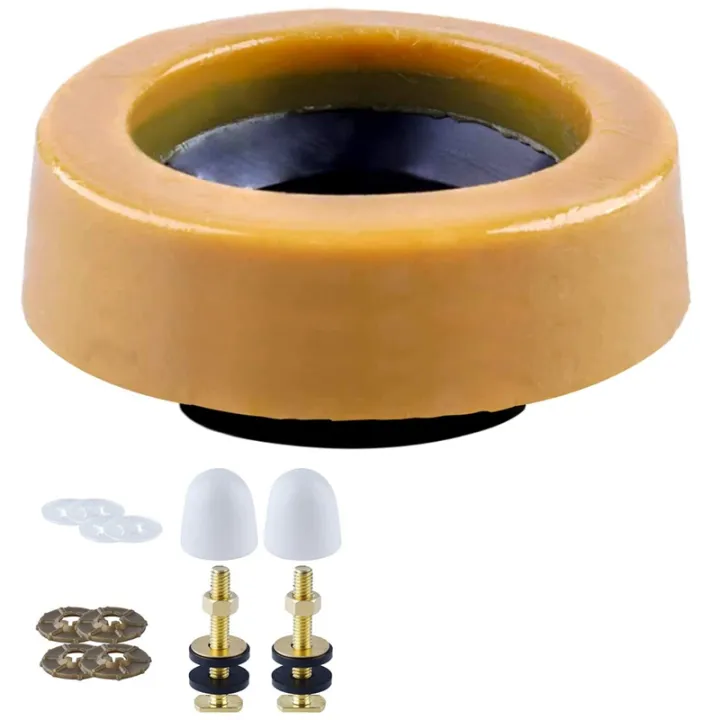 Toilet%20Wax%20Ring%20Kit%20for%20Floor%20Outlet%20Toilets%20New%20Install%20or%20Re-seat%20Include%20Closet%20Bolts,Bolt%20Caps,Flange%20and%20Washers%20-%20Image%202