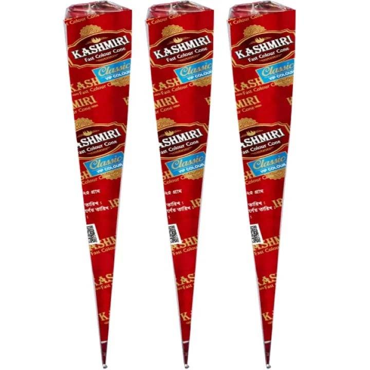 Kashmiri Fast Colour Cone Mehedi -3pcs