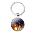 glass cabochon keychain Bag Car key chain Ring Holder Charms keychains Gifts Grave of the Fireflies. 