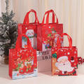 Santa Claus Christmas Non-Woven Bags Vibrant Tote bag 23*22*11cm Colorful Tote Bags Snowman Non-woven Party Gift Wrapping Bags. 