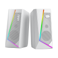 Redragon GS520 RGB Desktop Speakers, 2.0 Channel PC Stereo Speaker with 6 Colorful LED Modes, Enhanced Sound, White/Pink.