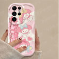 Cute Sanrio Hello Kitty Silicone Phone Case For Samsung Galaxy S24 Ultra S23 S22 Plus S21 S20 FE A15 A25 A55 A35 A14 A24 A34 A54.
