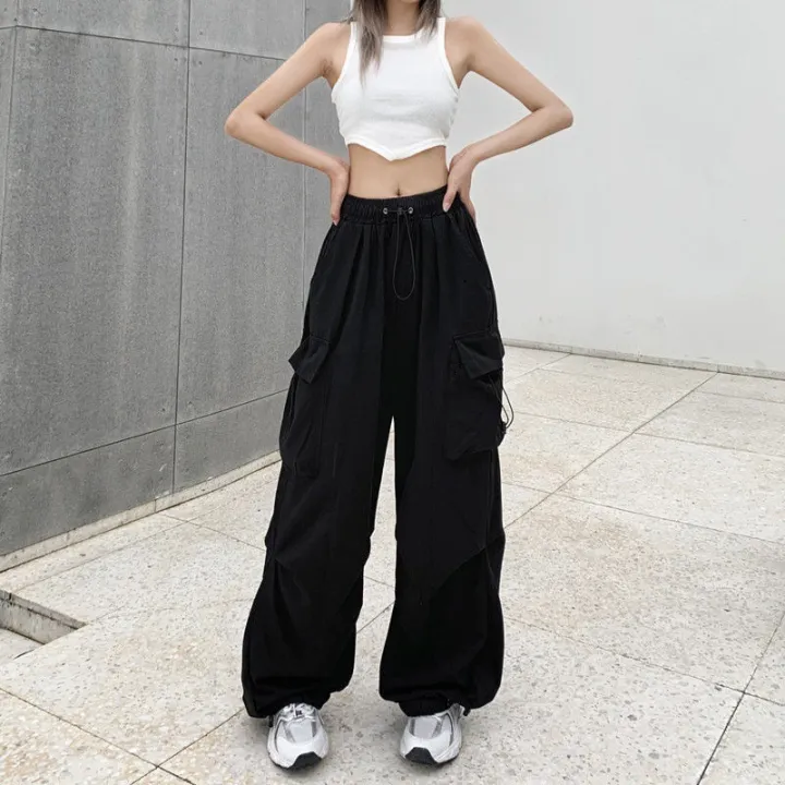 Y2K%20Trousers%20Women%20Cargo%20Pants%20Straight%20Wide%20Leg%20Drawstring%20Oversize%20Pockets%20Kpop%20High%20Waisted%20Breathable%20Solid%20Color%20Sweatpants%20-%20Image%203